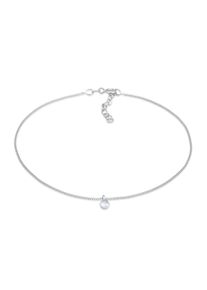 Fu&szlig;kette Elli "Fu&szlig;schmuck Anh&auml;nger Mondstein Solit&auml;r 925 Silber" Gr. 22, silber, Fu&szlig;ketten, Damen, Silber 925 (Sterlingsilber), Fu&szlig;kette