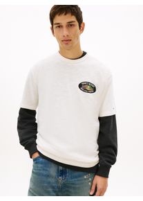 T-Shirt Tommy Jeans "NOVELTY", Damen, Gr. XL, ancient wei&szlig;, Single Jersey, Obermaterial: 100% Baumwolle, unifarben, relaxed fit normal, Rundhals, eingesetzt abgesteppte Kante, Shirts T-Shirt, Relaxed fit mit Print