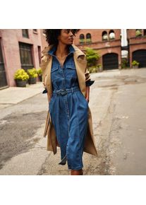 LANDS' END Wadenlanges Soft Denim Kleid, Damen,  Blau, Baumwoll-Mischung, by Lands' End