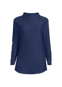 LANDS' END Strickshirt mit Schornsteinkragen, Damen,  Blau, Viskose/Polyester-Mischung/Nylon-Mischung, by Lands' End