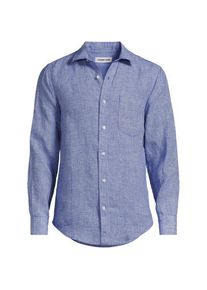 LANDS' END Langarm-Hemd aus reinem Leinen, Lang-Gr&ouml;&szlig;e, Herren,  Blau, Leinen, by Lands' End
