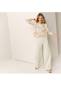 LANDS' END High Waist Jeans mit extraweitem Bein, Damen,  Wei&szlig;, Elasthan/Baumwoll-Mischung, by Lands' End