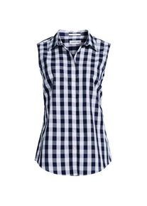LANDS' END B&uuml;gelleichte &auml;rmellose Hemdbluse, Damen,  Blau, Baumwolle, by Lands' End