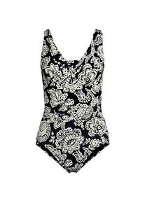 LANDS' END Shape-Badeanzug mit V-Ausschnitt und verstellbaren Tr&auml;gern SLENDER, Damen,  Schwarz, Nylon-Mischung, by Lands' End