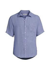 LANDS' END Premium Reinleinen-Hemd mit kurzen &Auml;rmeln, Classic Fit, Herren,  Blau, Leinen, by Lands' End