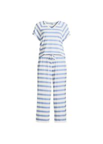 LANDS' END Pyjama-Set mit 3/4-Hose und Cooling-Finish, Damen,  Blau, Elasthan/Viskose-Mischung, by Lands' End