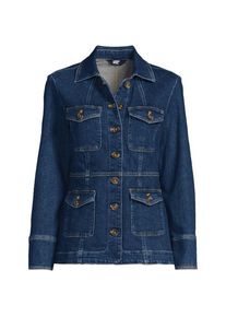 LANDS' END Soft Denim Utility-Jacke, Damen,  Blau, Elasthan/Baumwoll-Mischung, by Lands' End