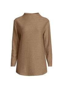 LANDS' END Strickshirt mit Schornsteinkragen, Damen,  Braun, Viskose/Polyester-Mischung/Nylon-Mischung, by Lands' End