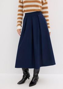 bonprix Faltenrock mit Komfortbund, blau, Gr.52, Sch&ouml;n weit fallender Rock mit Falten und Komfortbund