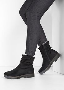 bonprix Boots mit Raffung, schwarz, Gr.43, L&auml;ssiger Boot profilierter Laufsohle, aus Vegan
