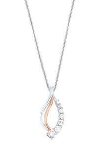 Kette mit Anh&auml;nger Amor "2026245", rosa (silberfarben, ros&eacute;goldfarben, wei&szlig;), Halsketten, Damen, Silber 925 (Sterlingsilber), L: 45, Kette mit Anh&auml;nger, mit Zirkonia (synth.)