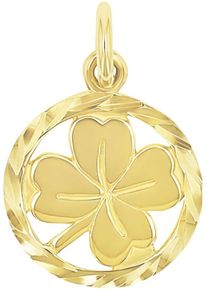 Kettenanh&auml;nger Amor "Kleeblatt", gold (gelbgoldfarben), Schmuckanh&auml;nger, Damen, Silber 925 (Sterlingsilber), 0,6 g, Kettenanh&auml;nger