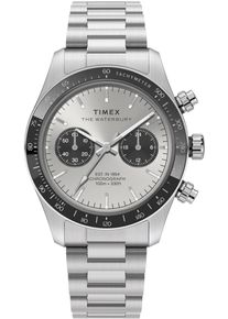 Chronograph Timex "WATERBURY HERITAGE", silber (silberfarben), Armbanduhren, Herren, Chronograph, Quarzuhr, Armbanduhr, Herrenuhr,Edelstahlarmband,Stoppfunktion