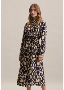 Sommerkleid Seidensticker "Schwarze Rose", Damen, Gr. M38, Normalgr&ouml;&szlig;en, blau (dunkelblau), 100% Viskose, bedruckt, regular fit, Kleider Sommerkleid, Kragen Druck