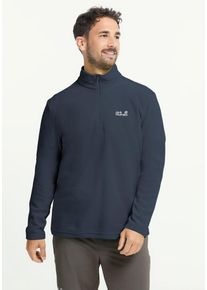 Stehkragenpullover Jack Wolfskin "TAUNUS 100 HZ M", Herren, Gr. S (48), midnightsky, Obermaterial: 100% POLYESTER, Pullover Stehkragenpullover