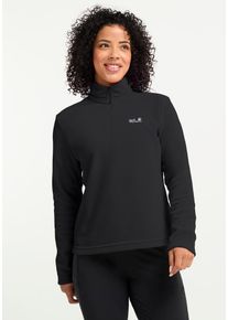Stehkragenpullover Jack Wolfskin "TAUNUS 100 HZ W", Damen, Gr. XS, schwarz, Obermaterial: 100% POLYESTER, Pullover Stehkragenpullover