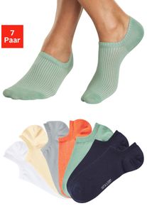 H.I.S. Sneakersocken H.I.S, Damen, Gr. 43-46, 1x wei&szlig;, 1x gelb, 1x grau meliert, 1x orange, 1x mintgr&uuml;n, 1x marine, 1x anthrazit meliert, Baumwollmischung, unifarben, elastisch, Socken Sneakersocken, invisible und gerippt