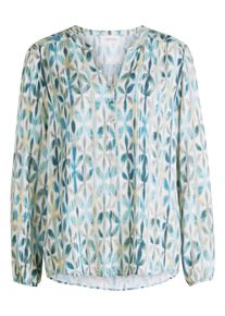 Klassische Bluse Cartoon "Casual-Bluse mit Kn&ouml;pfen", Damen, Gr. 40, blau (blau, beige), Obermaterial: 100% Viskose CV., Blusen Klassische Bluse