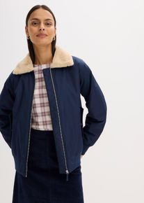 bonprix Wattierte Outdoorjacke, blau, Gr.42, Wattierte Outdoorjacke mit Kunstfellkragen und seitlichen Taschen