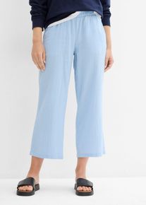 bonprix Musselin-Culotte aus Baumwolle, blau, Gr.50, Stylische Musselin-Culotte mit elastischem Bund., aus 100% Baumwolle,Musselin