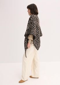 bonprix Dreieckstuch, beige, Gr.Onesize, Stylisches Dreieckstuch mit Leo-Muster, f&uuml;r einen auffallenden Herbstlook