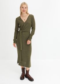 bonprix Midi-Strickkleid, gr&uuml;n, Gr.52/54 (XXL), Modernes Kleid in Wickeloptik
