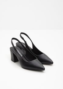 bonprix Slingpumps mit Blockabsatz, schwarz, Gr.42, Modischer Sling Pumps mit sch&ouml;nem Blockabsatz