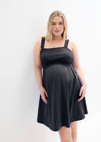 bonprix Umstandskleider aus Bio-Baumwolle (2er Pack), blau, Gr.48/50 (XL), Kurzes Umstandskleid im praktischen Doppelpack, aus 100% Baumwolle