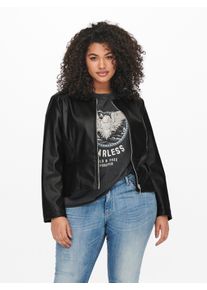 Only sheego Gro&szlig;e Gr&ouml;&szlig;en Lederimitatjacke, black, Gr&ouml;&szlig;e 48 - Damen