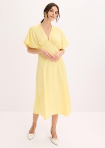bonprix Midikleid aus gl&auml;nzendem Satin, gelb, Gr.52, elegantes Midikleid im Empire-Stil