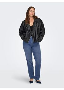 Only sheego Gro&szlig;e Gr&ouml;&szlig;en Lederjacke, black, Gr&ouml;&szlig;e 52 - Damen