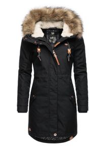 Wintermantel Ragwear "Parka Tawny", Damen, Gr. L, schwarz (schwarz22), Obermaterial: 65% Polyester PES. 35% Baumwolle CO. Obermaterial: Futter: 100% Polyester PES. 100% Polyester PES., M&auml;ntel Wintermantel