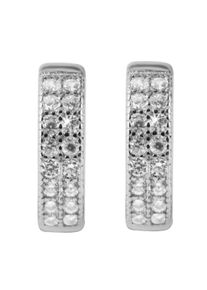 Adelia&acute;s Paar Creolen ADELIA&acute;S "Damen Ohrringe &iquest; Klappcreole aus 925 Silber mit Zirkonia", silber, Ohrringe, Damen, Silber 925 (Sterlingsilber), Paar Creolen