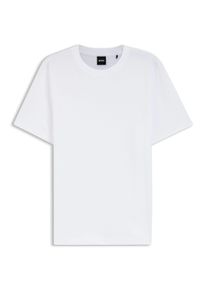 T-Shirt BOSS "Tiburt 240", Damen, Gr. S, wei&szlig; 100, Piqu&eacute;, Obermaterial: 75% Baumwolle, 25% Polyester, unifarben, regular fit normal, Rundhals, abgesteppte Kante, Shirts T-Shirt, mit Jacquard-Struktur, regular fit