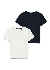V&eacute;ro Moda Kurzarmshirt VERO MODA "VMCHLOE SS SHORT TOP JRS 2-PACK NOOS", Damen, Gr. XL, schwarz pack:snow wei&szlig;, Jersey, Obermaterial: 95% Baumwolle, 5% Elasthan, unifarben, normal, Rundhals, Shirts Kurzarmshirt, Baumwollmischung