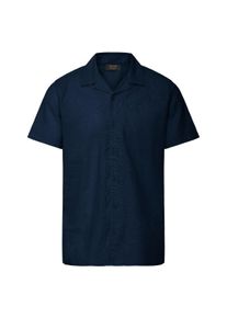 Leinenhemd INDICODE "Leinenhemd IDMonken", Herren, Gr. XXL, N-Gr, blau (navy), Obermaterial: 55% Leinen LI. 45% Baumwolle CO., Hemden Leinenhemd