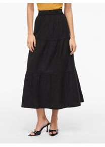 Maxirock Vila "VIPRISILLA HW ANKLE SKIRT - NOOS", Damen, Gr. 36, schwarz beauty, Web, Obermaterial: 50% Viskose, 40% Baumwolle, 10% Leinen, unifarben, regular fit kn&ouml;chellang, R&ouml;cke Maxirock