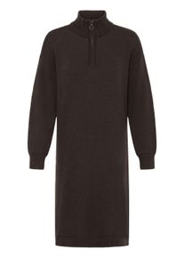 Strickkleid oxmo "Strickkleid OXFsanva", Damen, Gr. XS, N-Gr, braun (chocolate torte), Obermaterial: 70% Baumwolle CO. 30% Polyester PES., Kleider Strickkleid