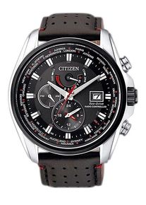 Funk-Multifunktionsuhr Citizen, schwarz (schwarz, schwarz), Armbanduhren, Herren, Funk-Multifunktionsuhr, Armbanduhr, Herrenuhr, Solar, Saphirglas, Lederarmband