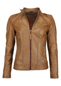 Lederjacke Mustang "Lederjacke Blanca", Damen, Gr. M, braun (cognac), Obermaterial: 100% Lammleder LEL. Futter: 100% Baumwolle CO., Jacken Lederjacke