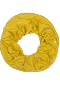 Loop styleBREAKER "Loop Schal mit Glitzer und Pailletten Punkte", Damen, gelb (curry), Obermaterial: 50% Viskose CV. 50% Polyester PES., Modisch, Modet&uuml;cher Loop