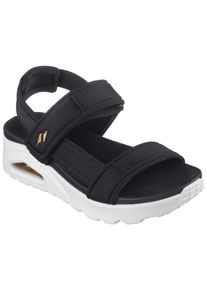 Sandale Skechers "UNO", Damen, Gr. 37, schwarz, Textil, Schuhe Sandale, Sommerschuh, Sandalette, Klettschuh mit SkechAir Luftkissensohle