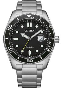 Solaruhr Citizen, schwarz (silberfarben, schwarz), Armbanduhren, Herren, Solaruhr, Armbanduhr, Herrenuhr, Edelstahlarmband, bis 10 bar wasserd.