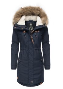 Wintermantel Ragwear "Parka Tawny", Damen, Gr. 3XL, blau (navy22), Obermaterial: 65% Polyester PES. 35% Baumwolle CO. Obermaterial: Futter: 100% Polyester PES. 100% Polyester PES., M&auml;ntel Wintermantel