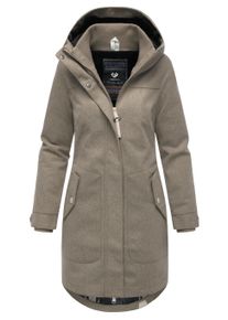 Wintermantel Ragwear "Wintermantel Jannisa Coat", Damen, Gr. 3XL, braun (stone braun25), Obermaterial: 100% Polyester PES. Obermaterial: Futter: 100% Polyester PES. 100% Polyester PES., M&auml;ntel Wintermantel