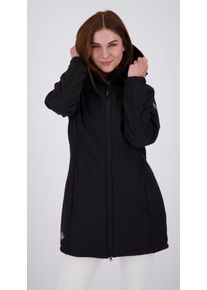 Softshellmantel DEPROC Active "KEELE PEAK II WOMEN", Damen, Gr. 36 (S), schwarz, 96% Polyester; 4% Elasthan, Windstopperb&uuml;ndchen mit Daumenl&ouml;chern,mit Schneefang,mit verstellbarem Klettverschluss, M&auml;ntel Softshellmantel, auch in Gro&szlig;en Gr&ouml;&szlig;en erh&auml;ltlich