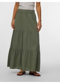 V&eacute;ro Moda Maxirock VERO MODA "VMDICTHE HW MAXI SKIRT WVN GA", Damen, Gr. S, laurel wreath, Web, Obermaterial: 100% Baumwolle, unifarben, lang, R&ouml;cke Maxirock, Baumwolle