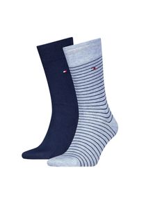 Socken Tommy Hilfiger "TH MEN SMALL STRIPE SOCK 2P", Herren, Gr. 39-42, light blau melange, Baumwollmischung, Elasthan, Polyamid, normal, Socken Socken, Tommy Hilfiger-Branding