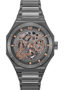 Multifunktionsuhr Hugo "GRAIL SKELETON", grau, Armbanduhren, Herren, Multifunktionsuhr, Armbanduhr, Quarzuhr, Herrenuhr, Datum, Edelstahlarmband