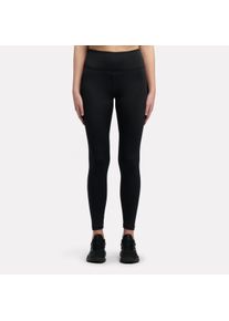 Leggings Reebok "CORE HIGH RISE LEGGINGS", Damen, Gr. XL, D-Gr, schwarz, Obermaterial: 91% Polyester, 9% Elasthan, Hosen Leggings